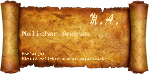 Melicher András névjegykártya